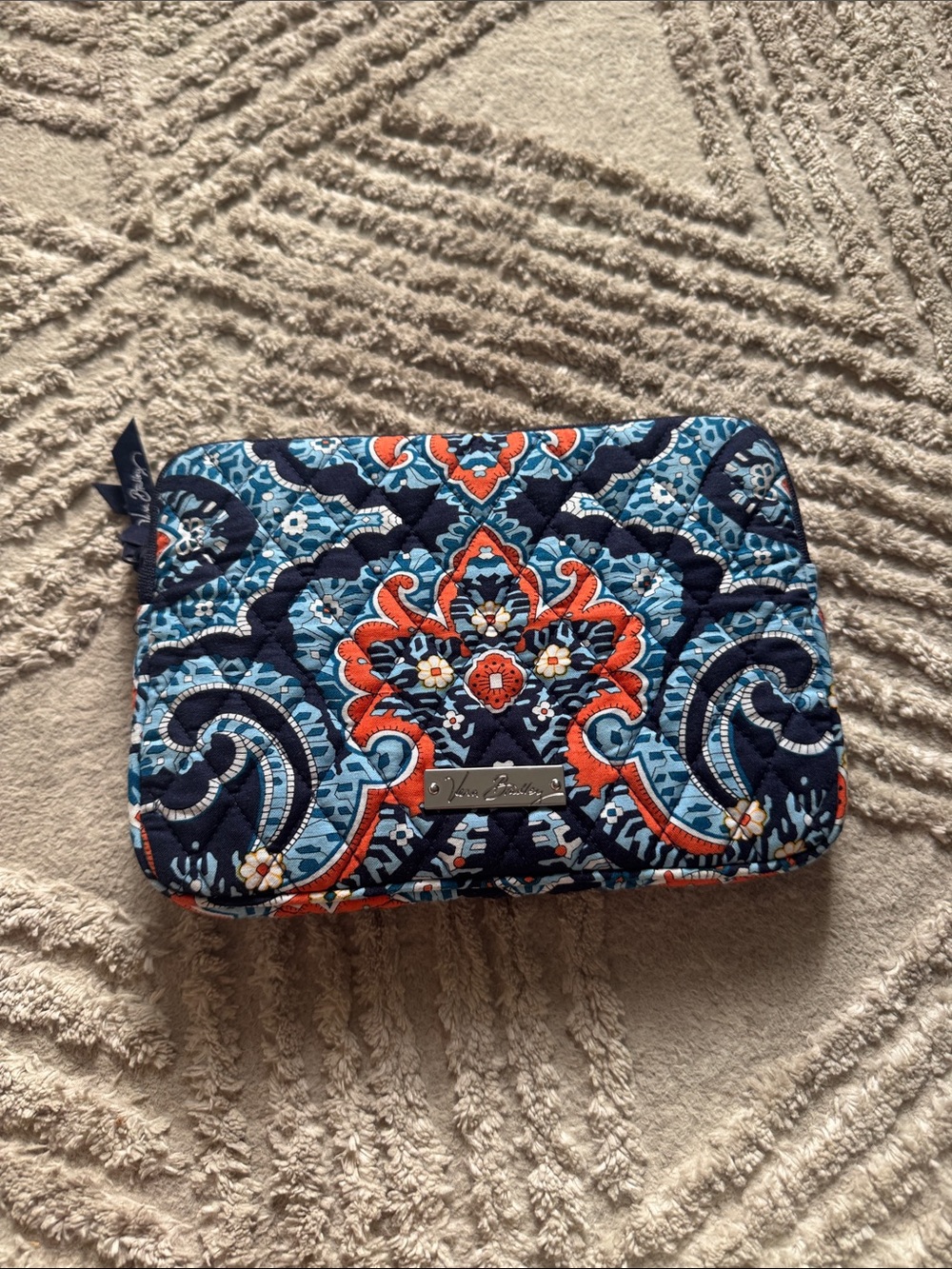 Vera Bradley  Pouch Marrakech Blue and Orange Retired Pattern